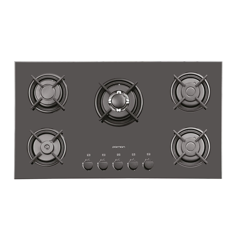 اجاق گاز 5 شعله شیشه ای مدل PB-5212 پرنیان PARNIAN STEEL 
